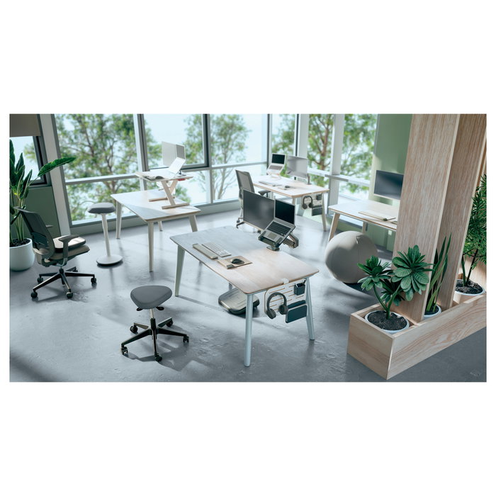 LEITZ Ergo Active Taburete con Asiento de Espuma y Ruedas, Gris Oscuro