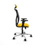 PIQUERAS Y CRESPO Silla de oficina Motilla con mecanismo Sincro/Traslack, Amarillo y Negro