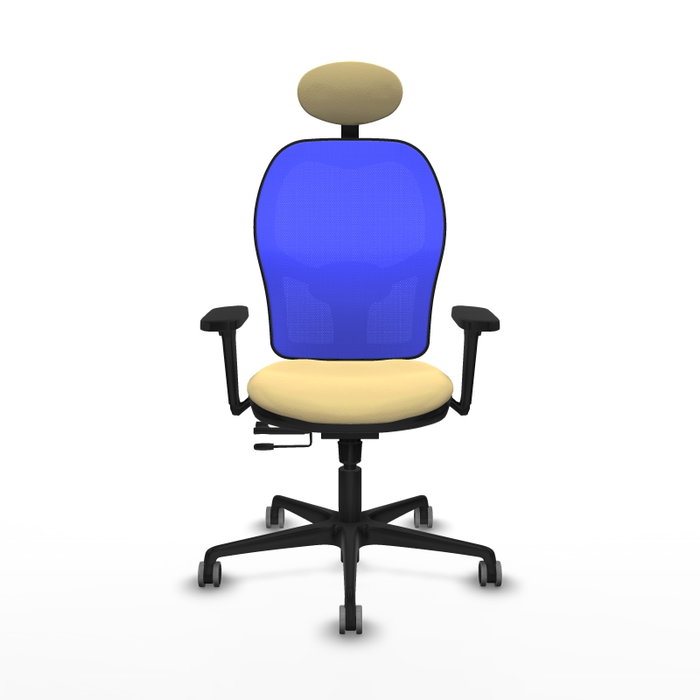 PIQUERAS Y CRESPO Silla de oficina Jorquera con mecanismo Sincro/Traslack Crema y Azul PIQUERAS Y CRESPO Silla de oficina Jorquera con mecanismo Sincro/Traslack Crema y Azul