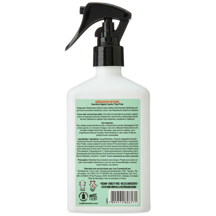 Lola Cosmetics Tarja Preta Queratina Vegetal Spray 250ml