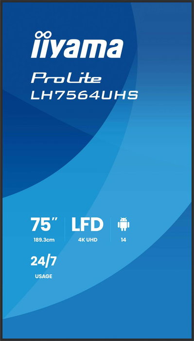Iiyama ProLite LH7564UHS-B1AG 75 pulg. 4K UHD Android 14