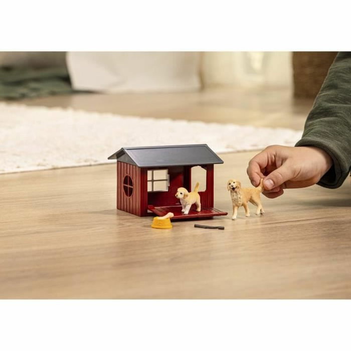 Schleich Caja para caseta para perros con Golden Retriever Farm World