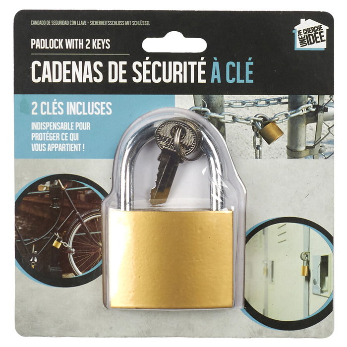 Je cherche une Idee Candado de Acero Inoxidable con 2 Llaves (H.9 cm)
