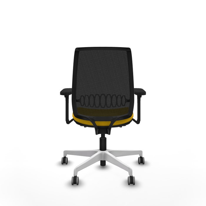 PIQUERAS Y CRESPO Alares traslack malla negra bali amarillo brazos 3D base blanca PIQUERAS Y CRESPO Alares traslack malla negra bali amarillo brazos 3D base blanca