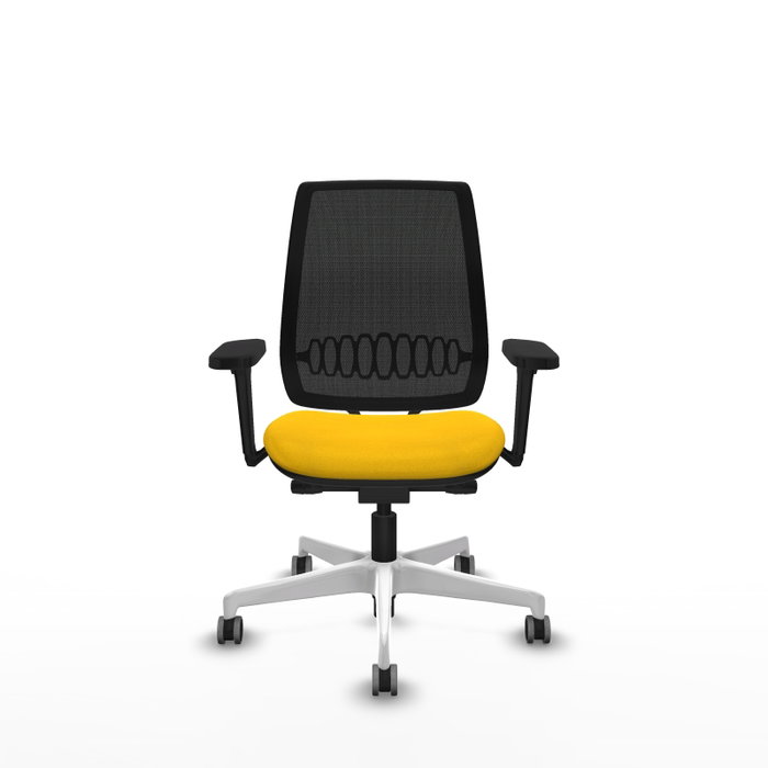 PIQUERAS Y CRESPO Alares traslack malla negra bali amarillo brazos 3D base blanca PIQUERAS Y CRESPO Alares traslack malla negra bali amarillo brazos 3D base blanca