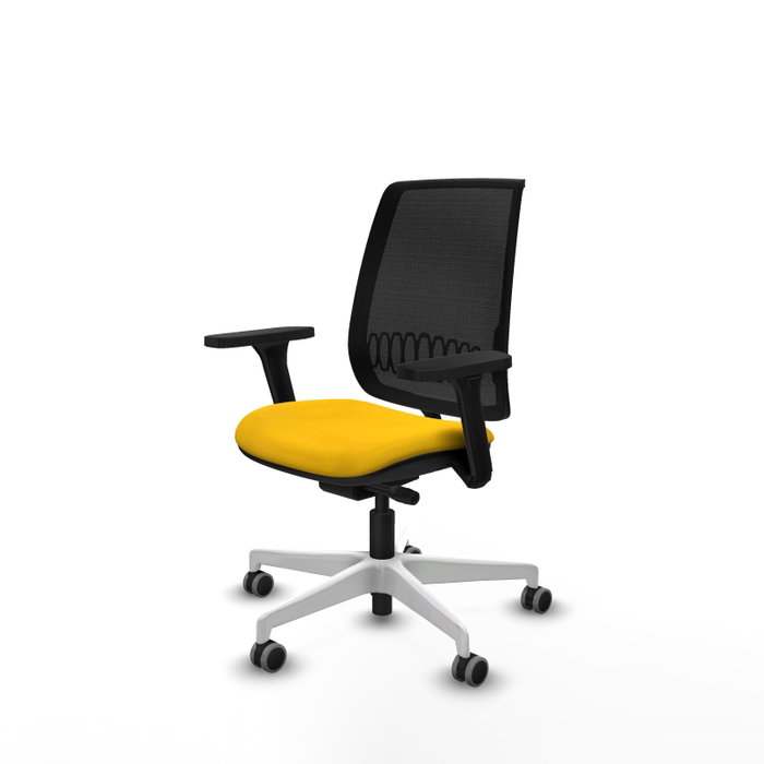 PIQUERAS Y CRESPO Alares traslack malla negra bali amarillo brazos 3D base blanca PIQUERAS Y CRESPO Alares traslack malla negra bali amarillo brazos 3D base blanca