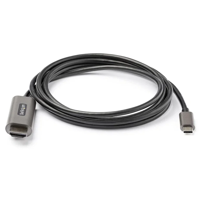 StarTech CDP2HDMM2MH Cable Adaptador USB-C Macho a HDMI Macho 4K 60Hz HDR10 Thunderbolt 3 2m - Negro y Plata