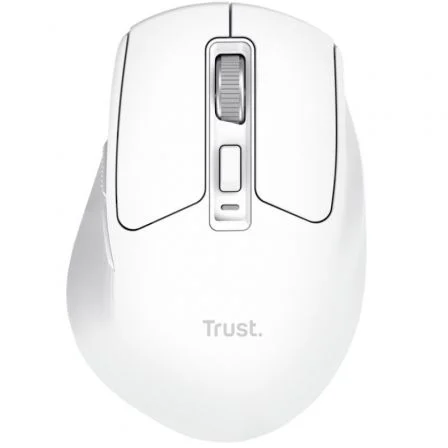 Trust Mouse Inalámbrico Bluetooth/2.4GHz, 7 Botones, 800-3200 DPI Ajustable, Recargable, Color Blanco