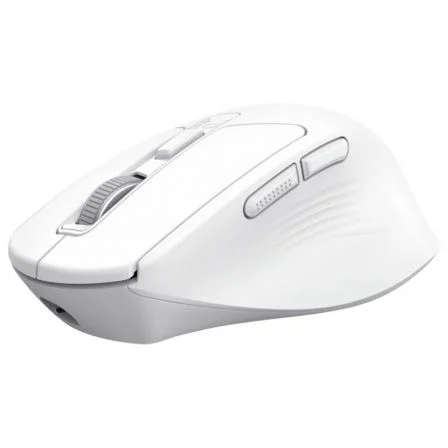 Trust Mouse Inalámbrico Bluetooth/2.4GHz, 7 Botones, 800-3200 DPI Ajustable, Recargable, Color Blanco