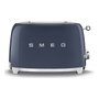 Smeg TSF01NBEU Tostadora 2 Ranuras, Navy Blue, Acero Inoxidable, 6 Niveles de Tostado, 950W