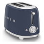 Smeg TSF01NBEU Tostadora 2 Ranuras, Navy Blue, Acero Inoxidable, 6 Niveles de Tostado, 950W