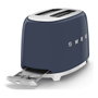 Smeg TSF01NBEU Tostadora 2 Ranuras, Navy Blue, Acero Inoxidable, 6 Niveles de Tostado, 950W