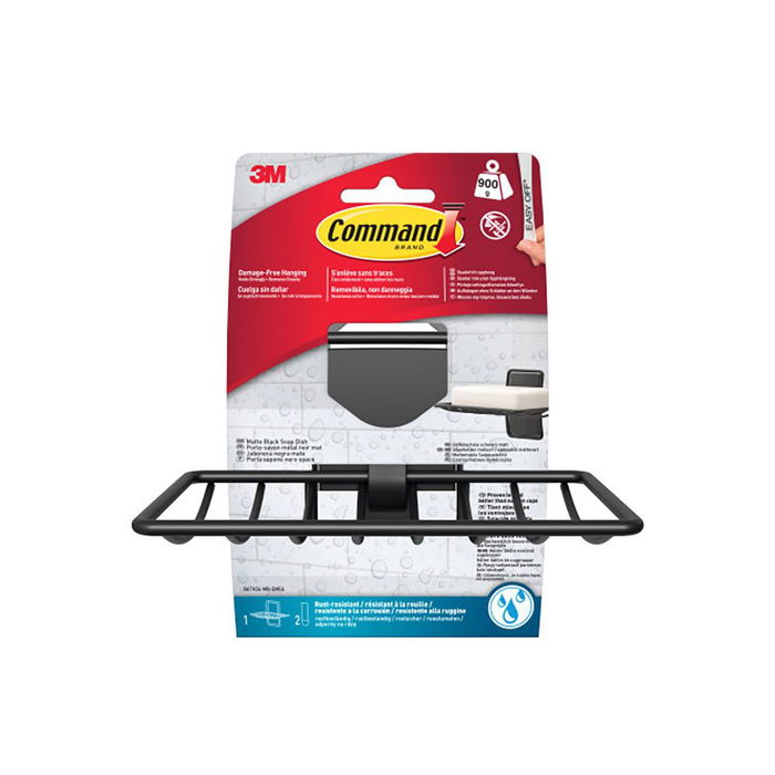 3M Command Jabonera para Baño bath34-mb, Negro Mate, 1 Unidad + 2 Tiras, Carga Máxima 900 g 3M Command Jabonera para Baño bath34-mb, Negro Mate, 1 Unidad + 2 Tiras, Carga Máxima 900 g