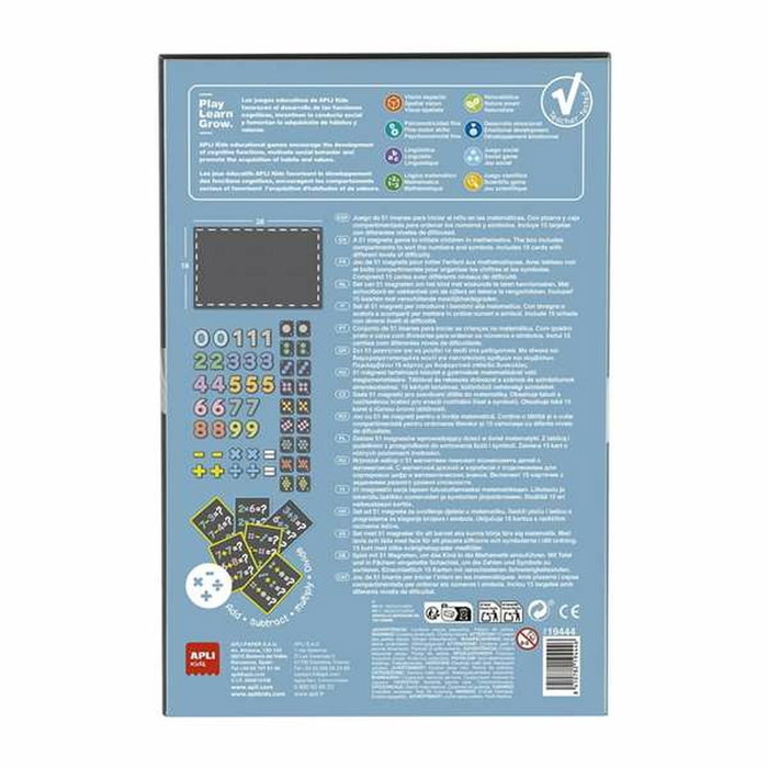 APLI KIDS Juego Magnético Números con 51 imanes y 15 fichas de ejemplos de matemáticas