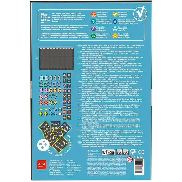 Apli Kids 19444 Juego Magnético Matemáticas Números y Símbolos para Niños +5 Años