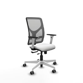 PIQUERAS Y CRESPO Silla de oficina Motilla con mecanismo Sincro/Traslack Blanco y Gris
