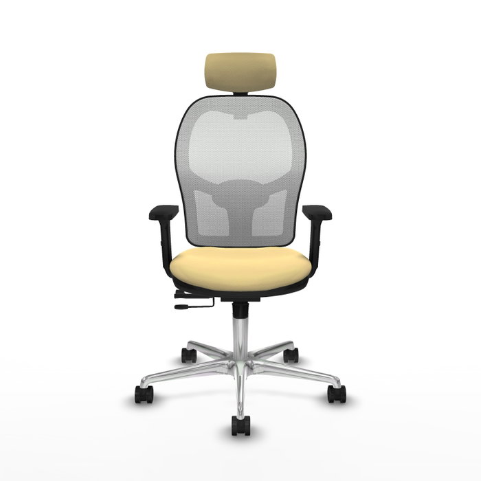 PIQUERAS Y CRESPO Silla de oficina Jorquera con mecanismo Sincro/Traslack en Crema y Blanco PIQUERAS Y CRESPO Silla de oficina Jorquera con mecanismo Sincro/Traslack en Crema y Blanco