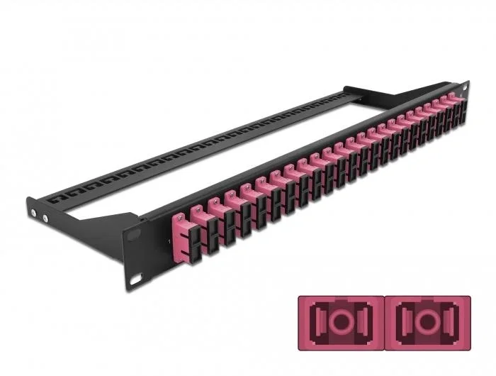 DeLOCK Panel de parches de fibra 19″ 24 puertos SC Duplex violeta DeLOCK Panel de parches de fibra 19″ 24 puertos SC Duplex violeta