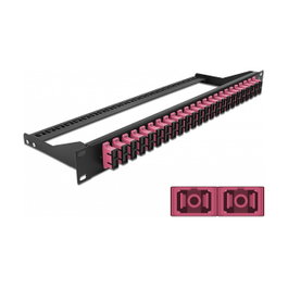 DeLOCK Panel de parches de fibra 19″ 24 puertos SC Duplex violeta
