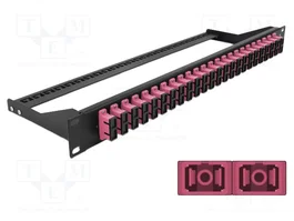 DeLOCK Panel de parches de fibra 19″ 24 puertos SC Duplex violeta