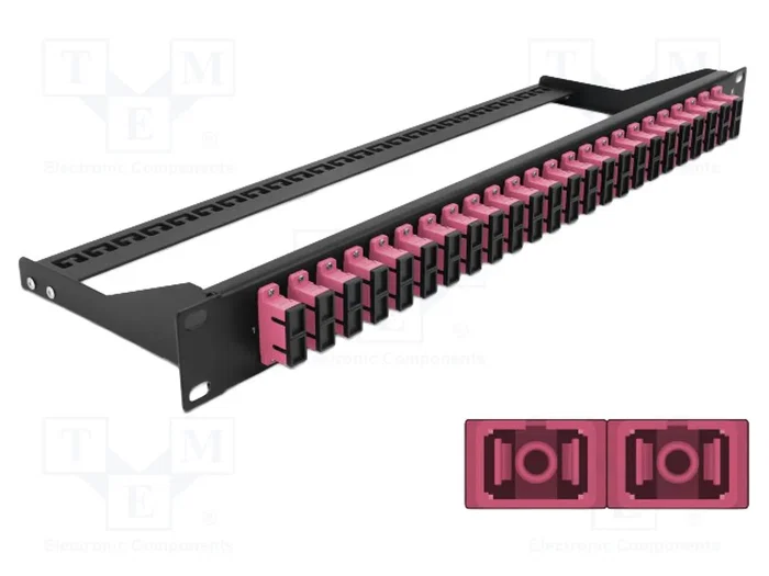 DeLOCK Panel de parches de fibra 19″ 24 puertos SC Duplex violeta DeLOCK Panel de parches de fibra 19″ 24 puertos SC Duplex violeta