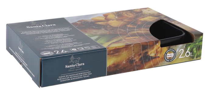 Inde Fuente Rectangular Horno Borosilicato 2.6L 22.5x35x5 cm (2 Unidades)