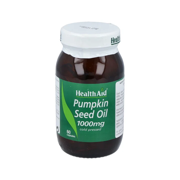 HEALTH AID Aceite de semilla de calabaza 1.000 mg (60 cápsulas) HEALTH AID Aceite de semilla de calabaza 1.000 mg (60 cápsulas)