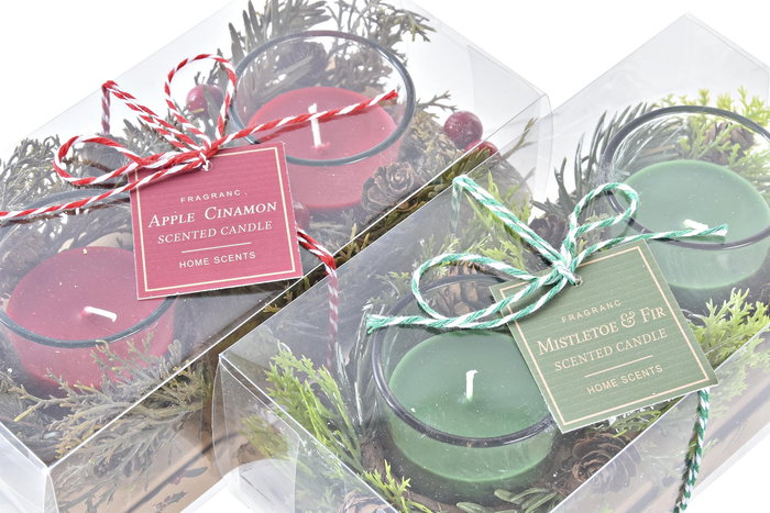 DKD Home Decor Vela Navidad Tradicional Verde Rojo Set de 2 Piezas 5.5 x 5.5 x 6 cm Cristal Cera Parafina DKD Home Decor Vela Navidad Tradicional Verde Rojo Set de 2 Piezas 5.5 x 5.5 x 6 cm Cristal Cera Parafina