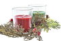 DKD Home Decor Vela Navidad Tradicional Verde Rojo Set de 2 Piezas 5.5 x 5.5 x 6 cm Cristal Cera Parafina