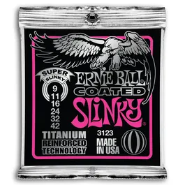 Ernieball Juego Eléctrica Slinky Coated Super Titanium 9-42