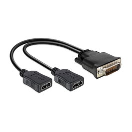 DeLOCK 65280 Adaptador de vídeo DMS a 2x HDMI Negro