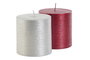 DKD Home Decor Surtido de Velas Pilar de Cera de Parafina, Rojo y Plateado