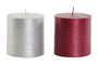 DKD Home Decor Surtido de Velas Pilar de Cera de Parafina, Rojo y Plateado
