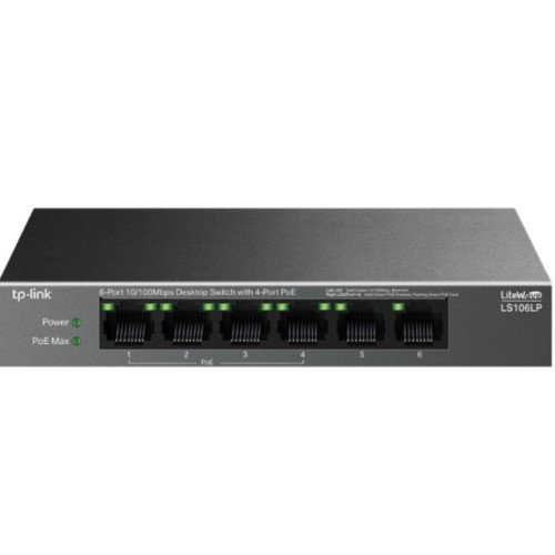 TP-Link LS106LP LiteWave Switch de 6 Puertos con 4 Puertos PoE+
