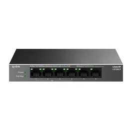 TP-Link Switch LiteWave LS106LP No Gestionado 6 Puertos Fast Ethernet 10/100, 4 Puertos PoE+ (15.4W), Metal, Montaje Pared, Negro