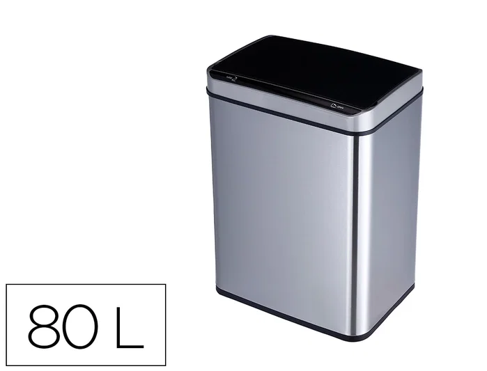 Q-connect Papelera con Sensor Automático de Metal, 80 Litros, 820x270x400 mm Q-connect Papelera con Sensor Automático de Metal, 80 Litros, 820x270x400 mm