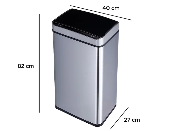 Q-connect Papelera con Sensor Automático de Metal, 80 Litros, 820x270x400 mm Q-connect Papelera con Sensor Automático de Metal, 80 Litros, 820x270x400 mm