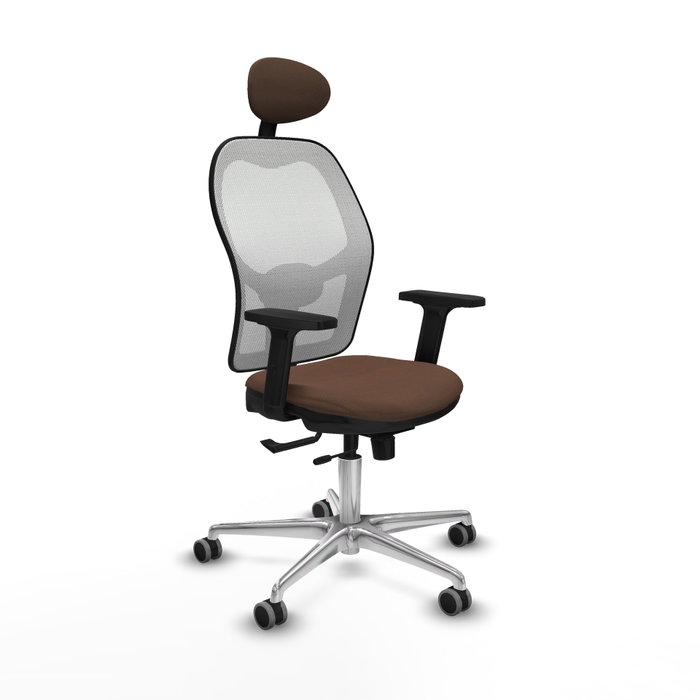 PIQUERAS Y CRESPO Silla de oficina Jorquera con mecanismo Sincro/Traslack, Marrón y Blanco PIQUERAS Y CRESPO Silla de oficina Jorquera con mecanismo Sincro/Traslack, Marrón y Blanco