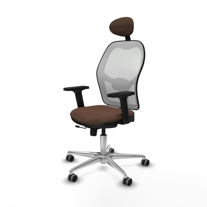 PIQUERAS Y CRESPO Silla de oficina Jorquera con mecanismo Sincro/Traslack, Marrón y Blanco PIQUERAS Y CRESPO Silla de oficina Jorquera con mecanismo Sincro/Traslack, Marrón y Blanco