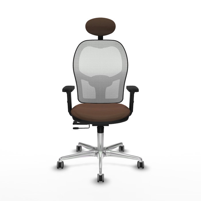 PIQUERAS Y CRESPO Silla de oficina Jorquera con mecanismo Sincro/Traslack, Marrón y Blanco PIQUERAS Y CRESPO Silla de oficina Jorquera con mecanismo Sincro/Traslack, Marrón y Blanco
