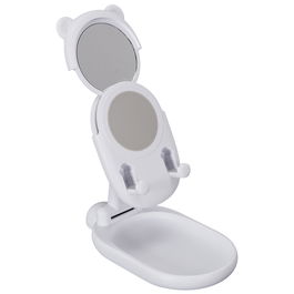 The Concept Factory Soporte Móvil Plegable Kawaii con Espejo para Maquillaje, Rosa, Blanco, Negro