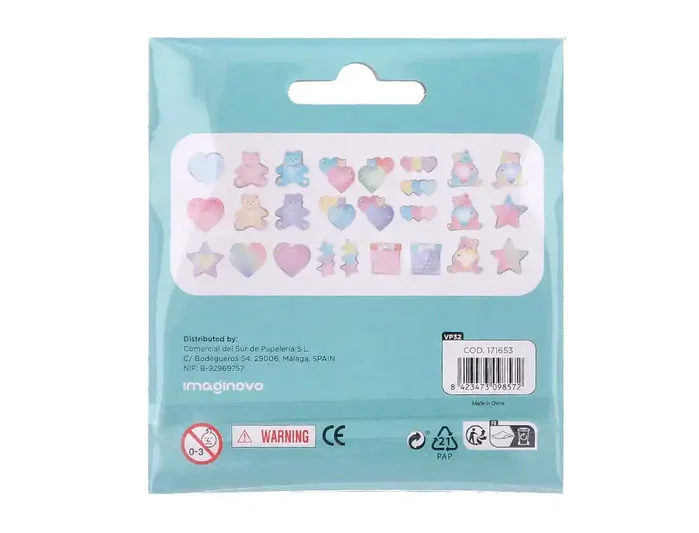 Imaginovo Pegatinas de Papel con Relieve de Oso y Corazón 110x105 mm