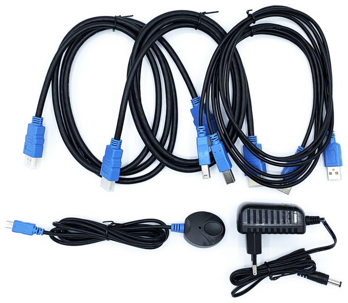 Aisens Conmutador KVM HDMI 4K@60Hz USB 1U-2PC Negro