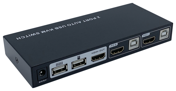 Aisens Conmutador KVM HDMI 4K@60Hz USB 1U-2PC Negro