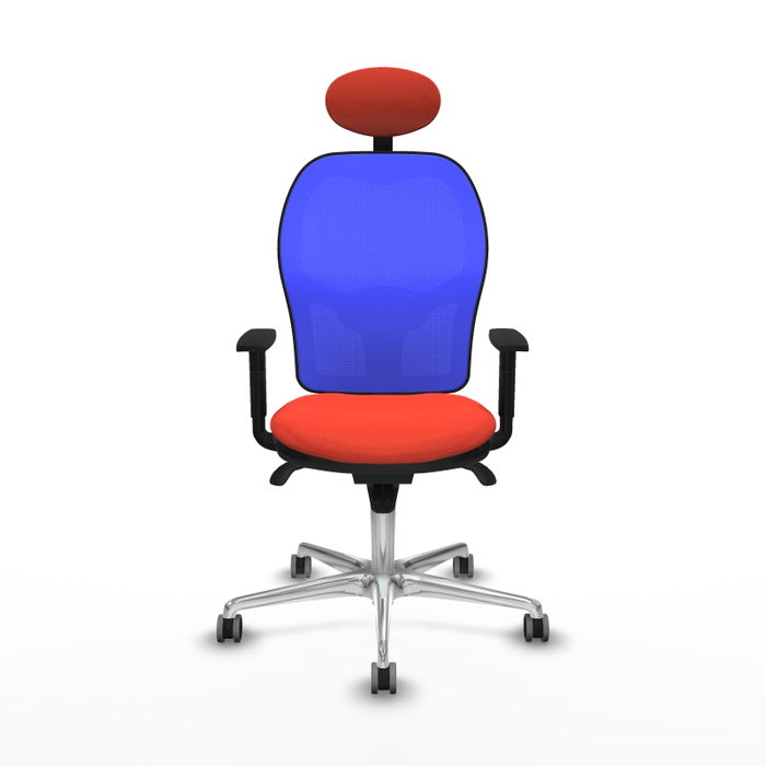 PIQUERAS Y CRESPO Silla de oficina Jorquera con mecanismo Sincro, tela naranja y malla azul