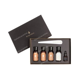 ALQVIMIA Caja Experiencia Enigma con Aceite corporal Reina de Egipto, Body Elixir Reina de Egipto, Scrub, Gel de Baño y Ducha, Aceite Esencial y tiras olfativas