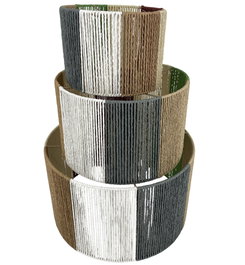 DKD Home Decor Pantalla Multicolor Fibra Metal 52.5 x 30.5 x 52.5 cm Set de 3