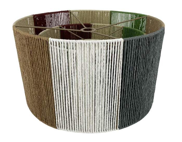 DKD Home Decor Pantalla Multicolor Fibra Metal 52.5 x 30.5 x 52.5 cm Set de 3