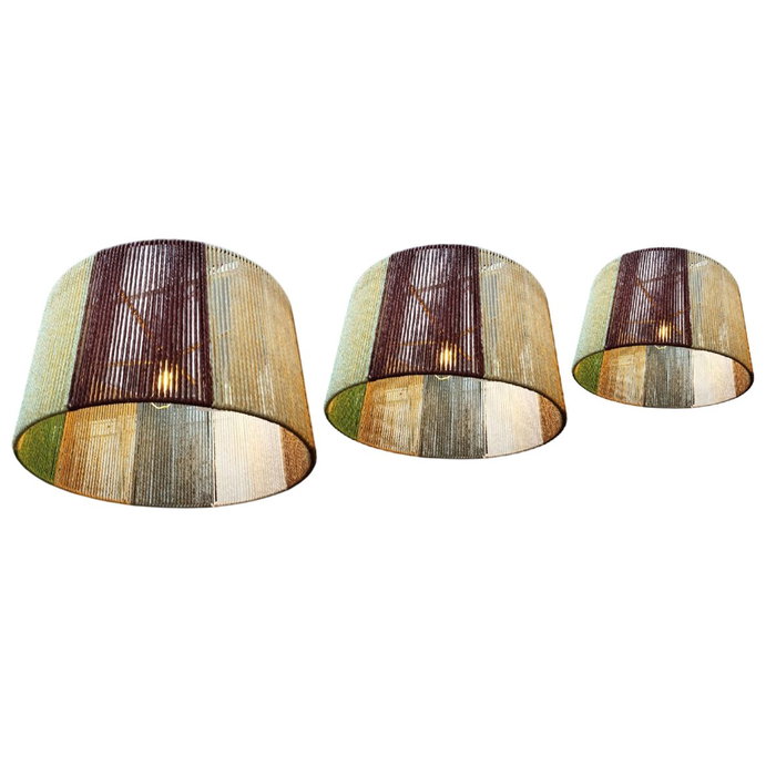DKD Home Decor Set de 3 Pantallas de Fibra Multicolor