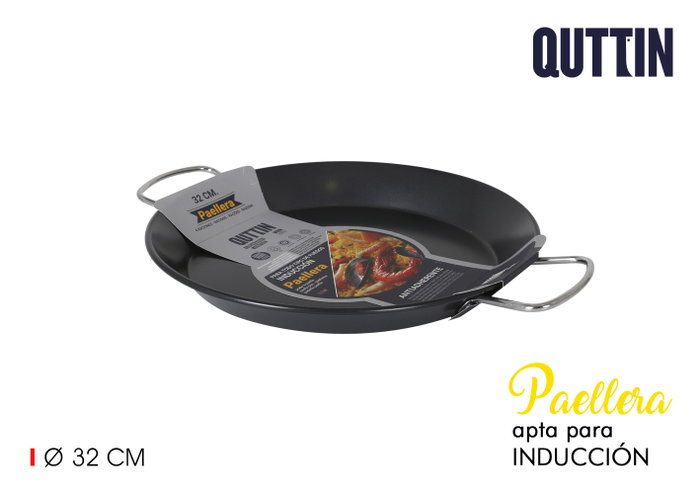 Quttin Paellera Antiadherente para Inducción 32 cm (6 Unidades) Quttin Paellera Antiadherente para Inducción 32 cm (6 Unidades)